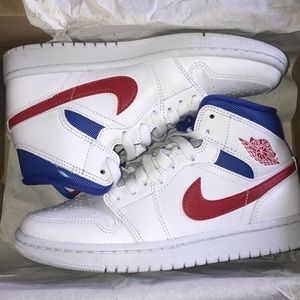 Jordan 1 mid White Red Royal (w)